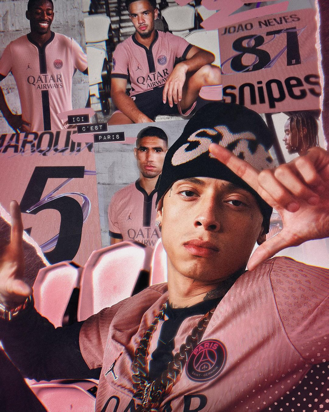 Central Cee customised PSG jersey