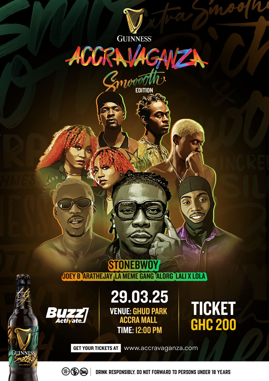 Guinness Accravaganza Taps Stonebwoy, Joey B, Others for ‘Smoooth’ Edition on March 29